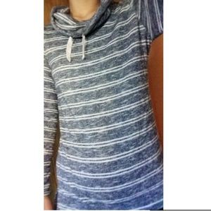 Olive+Oak striped sweater with adjustable collar